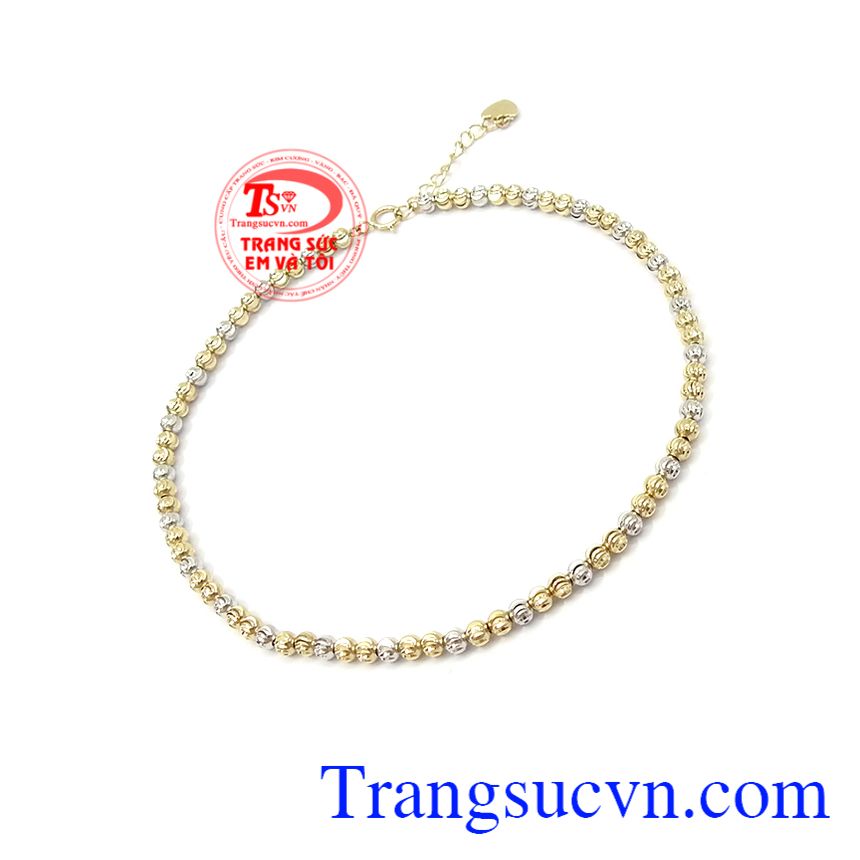 Lắc chân bi vàng xinh xắn, Lắc chân vàng tây, lắc chân nữ thời trang