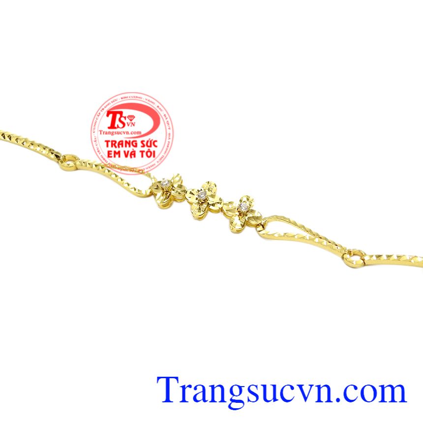 Lắc tay hoa bốn cánh may mắn, lắc tay nữ vàng Lắc tay hoa bốn cánh may mắn, lắc tay nữ vàng
