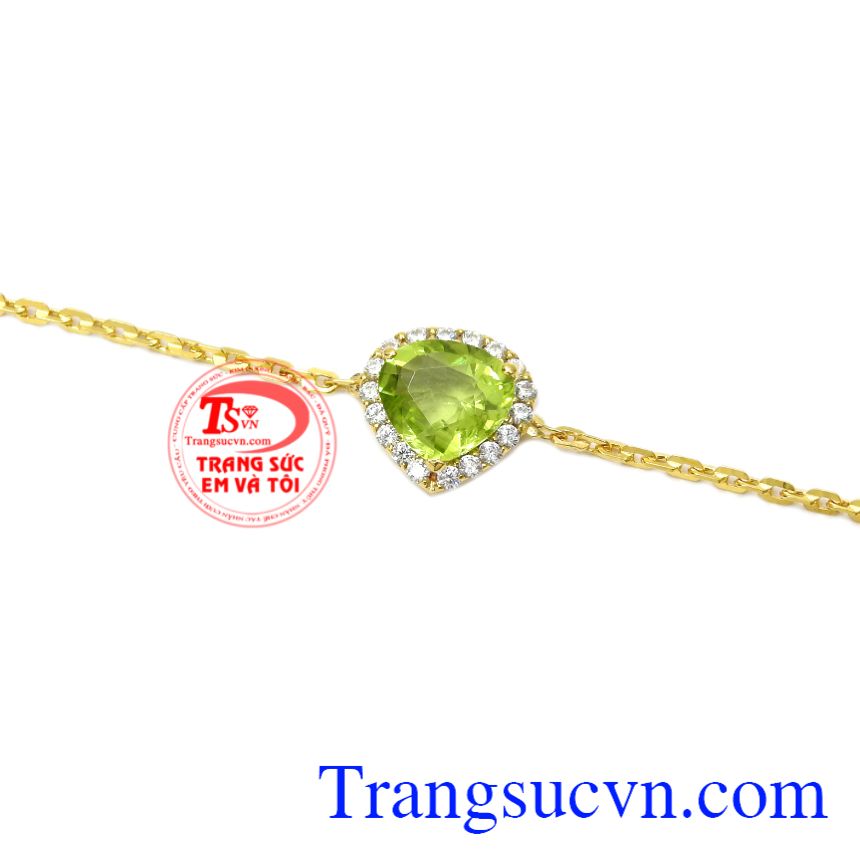 Lắc tay nữ đá Peridot, lắc tay nữ vàng Lắc tay nữ đá Peridot, lắc tay nữ vàng