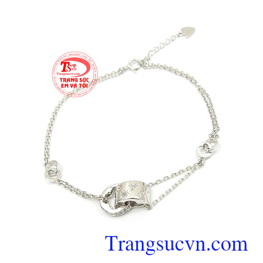 Lắc tay v&agrave;ng trắng Korea phong c&aacute;ch, lắc tay v&agrave;ng, lắc tay nữ v&agrave;ng