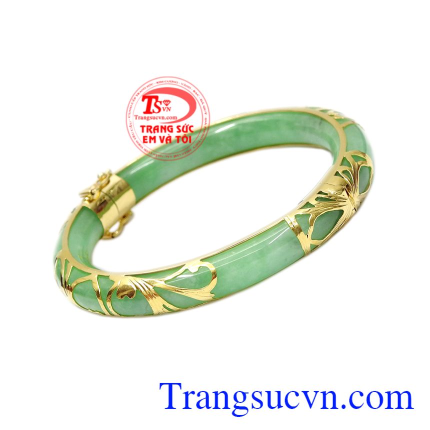 Vòng cẩm thạch bọc vàng bình an, vòng tay vàng tây Vòng cẩm thạch bọc vàng bình an, vòng tay vàng tây