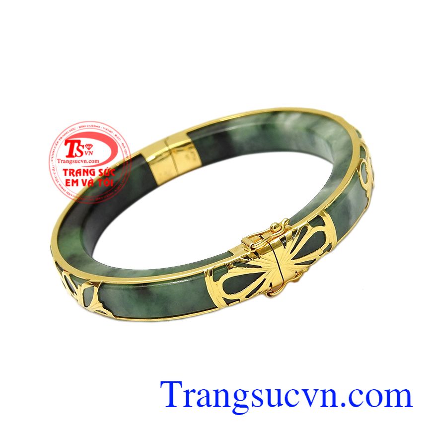 Vòng cẩm thạch bọc vàng quý bà, Vòng tay vàng tây Vòng cẩm thạch bọc vàng quý bà, Vòng tay vàng tây