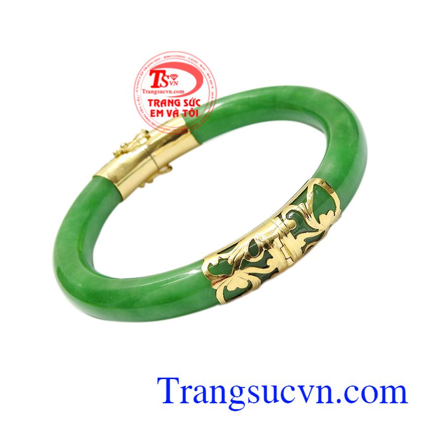 Vòng cẩm thạch xanh ngọc bọc vàng, Vòng tay vàng tây, Vòng tay nữ thời trang Vòng cẩm thạch xanh ngọc bọc vàng, Vòng tay vàng tây, Vòng tay nữ thời trang