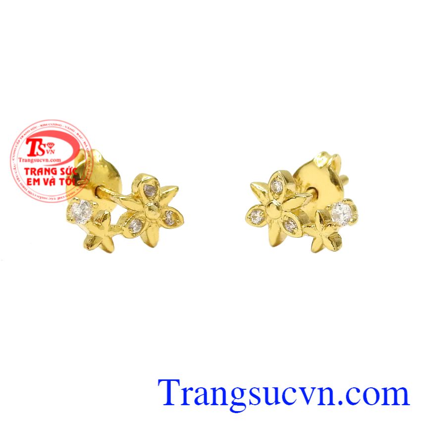 Hoa tai nữ trang nhã, Hoa tai nữ vàng, Hoa tai vàng thời trang Hoa tai nữ trang nhã, Hoa tai nữ vàng, Hoa tai vàng thời trang
