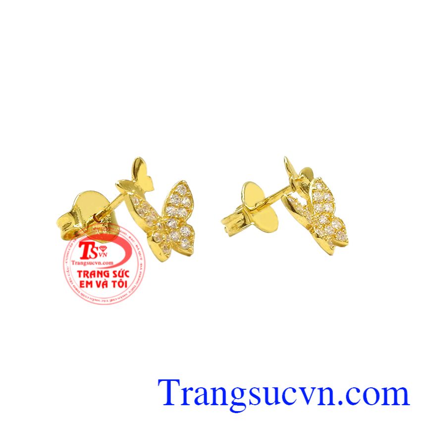Hoa tai vàng hồ điệp, Hoa tai nữ vàng, Hoa tai vàng thời trang Hoa tai vàng hồ điệp, Hoa tai nữ vàng, Hoa tai vàng thời trang