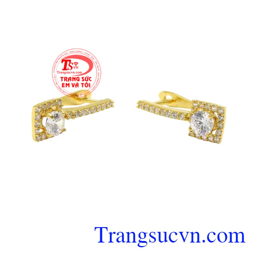 Hoa tai vàng tây trang nhã, Hoa tai nữ vàng, Hoa tai nữ cá tính Hoa tai vàng tây trang nhã, Hoa tai nữ vàng, Hoa tai nữ cá tính