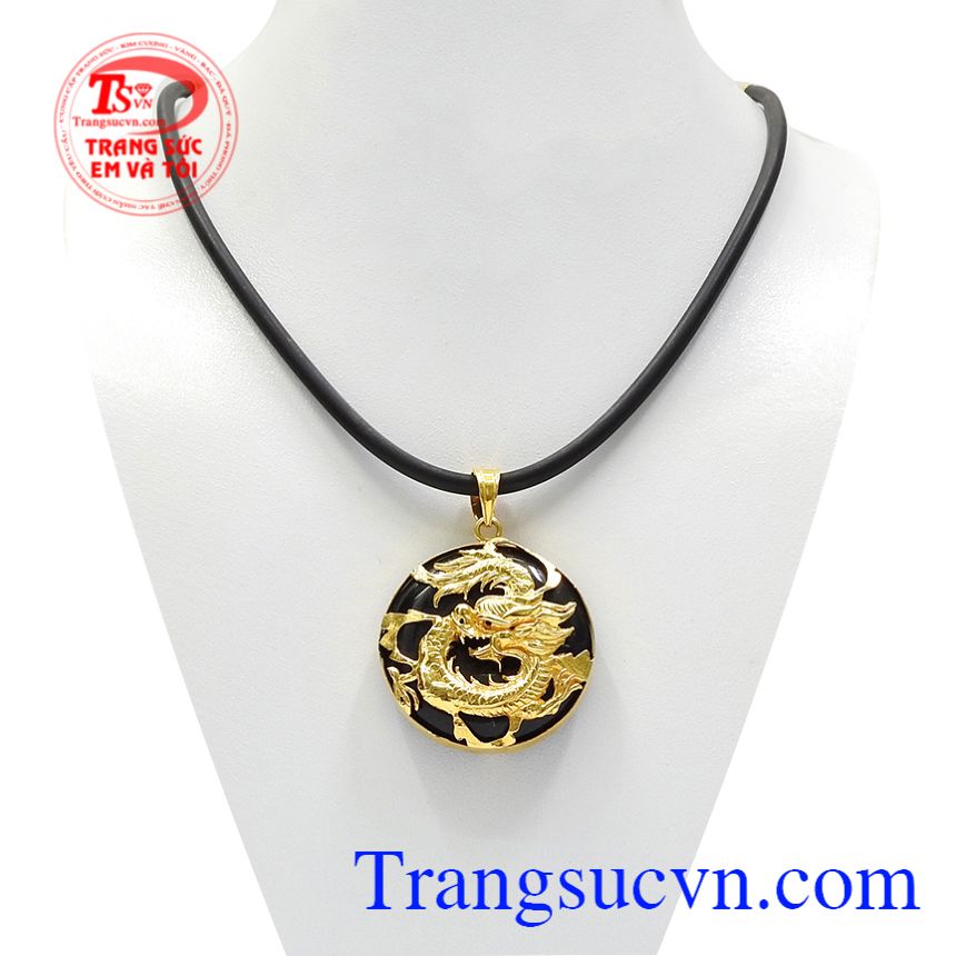 Bộ trang sức đá bọc rồng vàng tây, Bộ mặt dây tài lộc, Bộ mặt dây chuyền nam may mắn