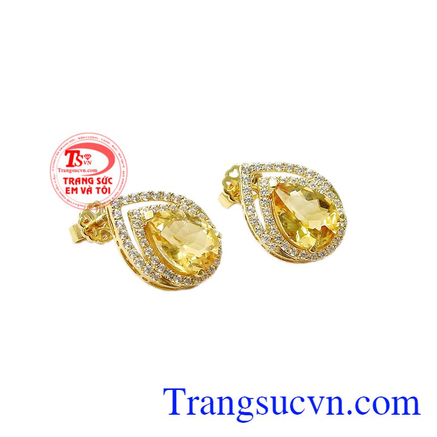 Hoa tai thạch anh vàng thịnh vượng, Hoa tai đá quý, Hoa tai nữ vàng đẳng cấp Hoa tai thạch anh vàng thịnh vượng, Hoa tai đá quý, Hoa tai nữ vàng đẳng cấp