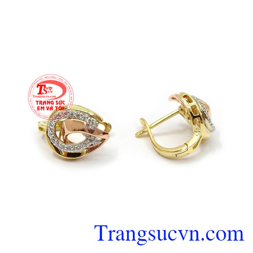 Hoa tai vàng sang trọng tinh tế, hoa tai vàng 18k, hoa tai nữ vàng Hoa tai vàng sang trọng tinh tế, hoa tai vàng 18k, hoa tai nữ vàng