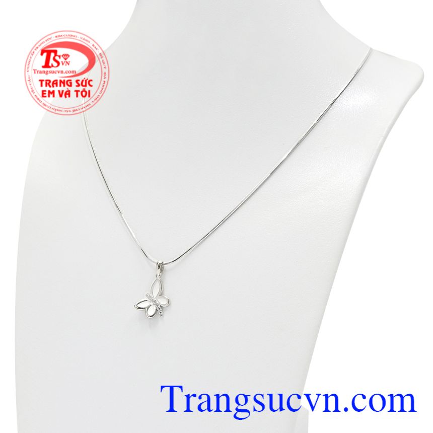 Bộ mặt dây vàng trắng hồ điệp, Bộ dây chuyền vàng nữ, Bộ trang sức vàng quý phái Bộ mặt dây vàng trắng hồ điệp, Bộ dây chuyền vàng nữ, Bộ trang sức vàng quý phái