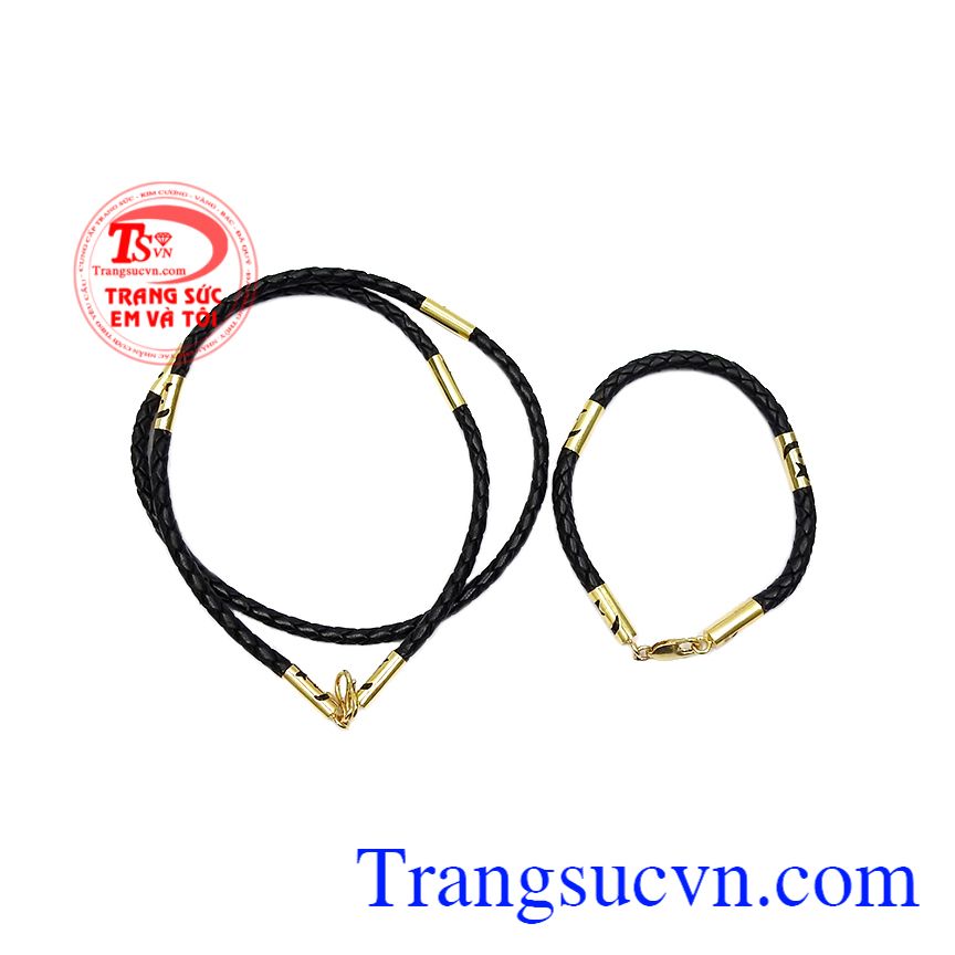 Bộ trang sức dây da bọc vàng, Bộ dây chuyền vàng tây, Bộ trang sức thời thượng Bộ trang sức dây da bọc vàng, Bộ dây chuyền vàng tây, Bộ trang sức thời thượng