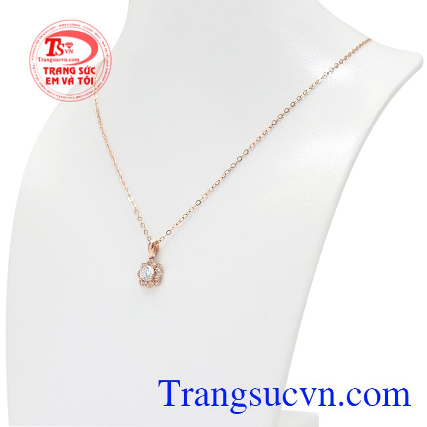 Bộ trang sức vàng hồng trang nhã, Bộ dây chuyền, Trang sức nữ thời trang Bộ trang sức vàng hồng trang nhã, Bộ dây chuyền, Trang sức nữ thời trang