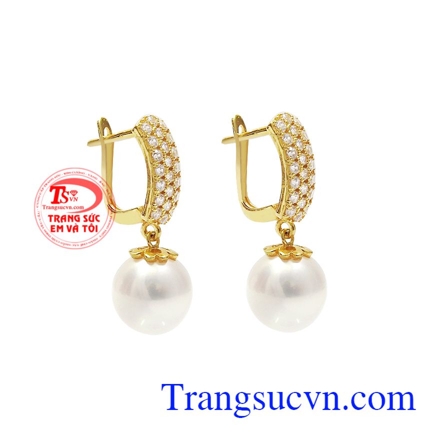 Hoa tai ngọc trai sang trọng, Hoa tai nữ vàng, Hoa tai vàng dịu dàng Hoa tai ngọc trai sang trọng, Hoa tai nữ vàng, Hoa tai vàng dịu dàng