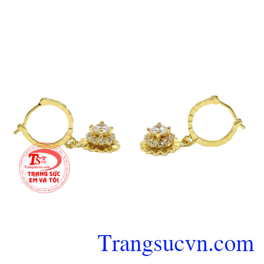 Hoa tai vàng tây đáng yêu, Hoa tai nữ vàng, Hoa tai nữ cá tính Hoa tai vàng tây đáng yêu, Hoa tai nữ vàng, Hoa tai nữ cá tính