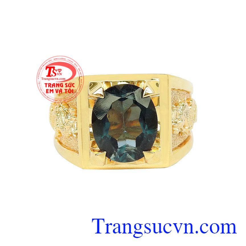 Nhẫn nam topaz uy quyền, Nhẫn nam đá quý, Nhẫn nam vàng đẳng cấp