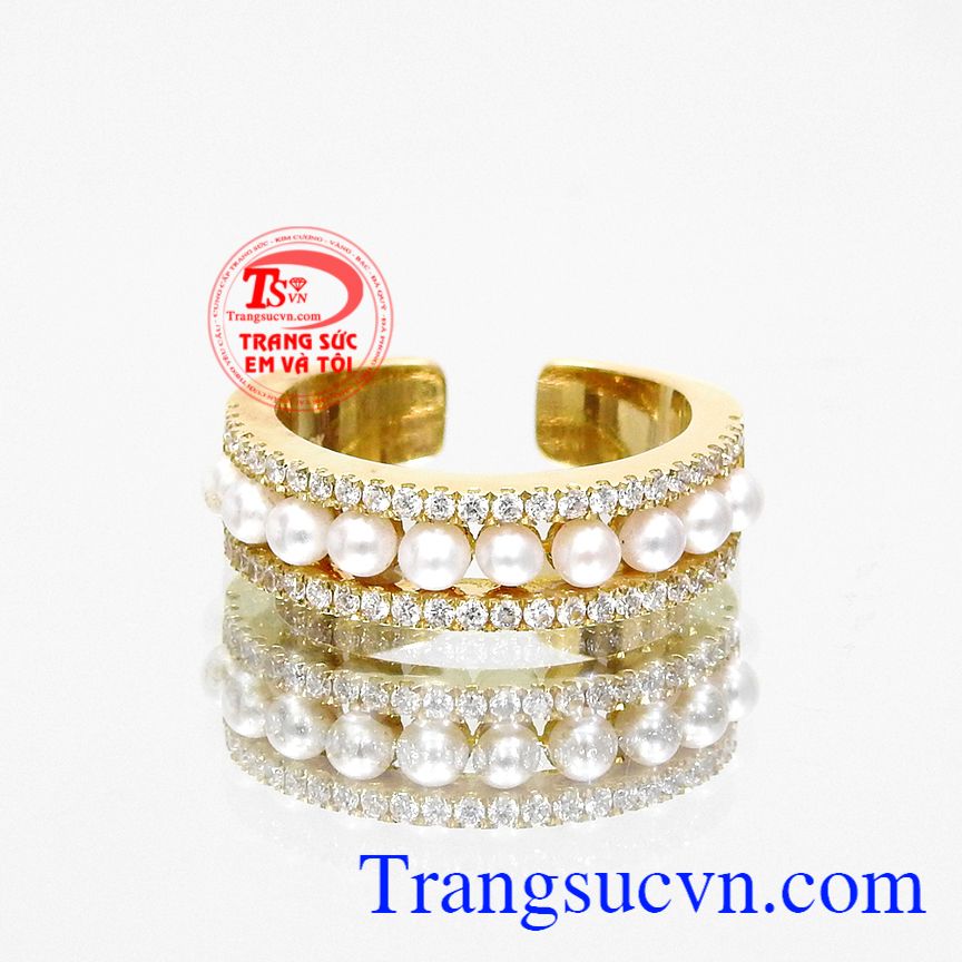 Nhẫn nữ ngọc trai cá tính, Nhẫn vàng tây, Nhẫn vàng tây phong cách Nhẫn nữ ngọc trai cá tính, Nhẫn vàng tây, Nhẫn vàng tây phong cách