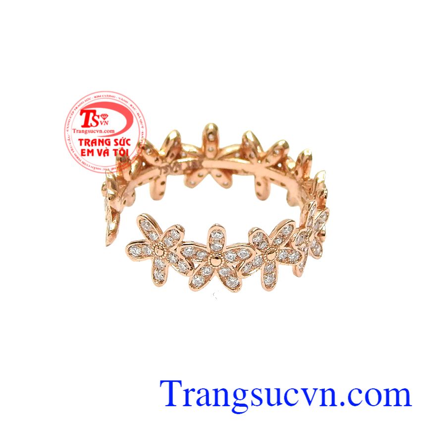 Nhẫn nữ vàng hồng thời trang, Nhẫn vàng tây nữ, Nhẫn vàng tây tinh tế Nhẫn nữ vàng hồng thời trang, Nhẫn vàng tây nữ, Nhẫn vàng tây tinh tế