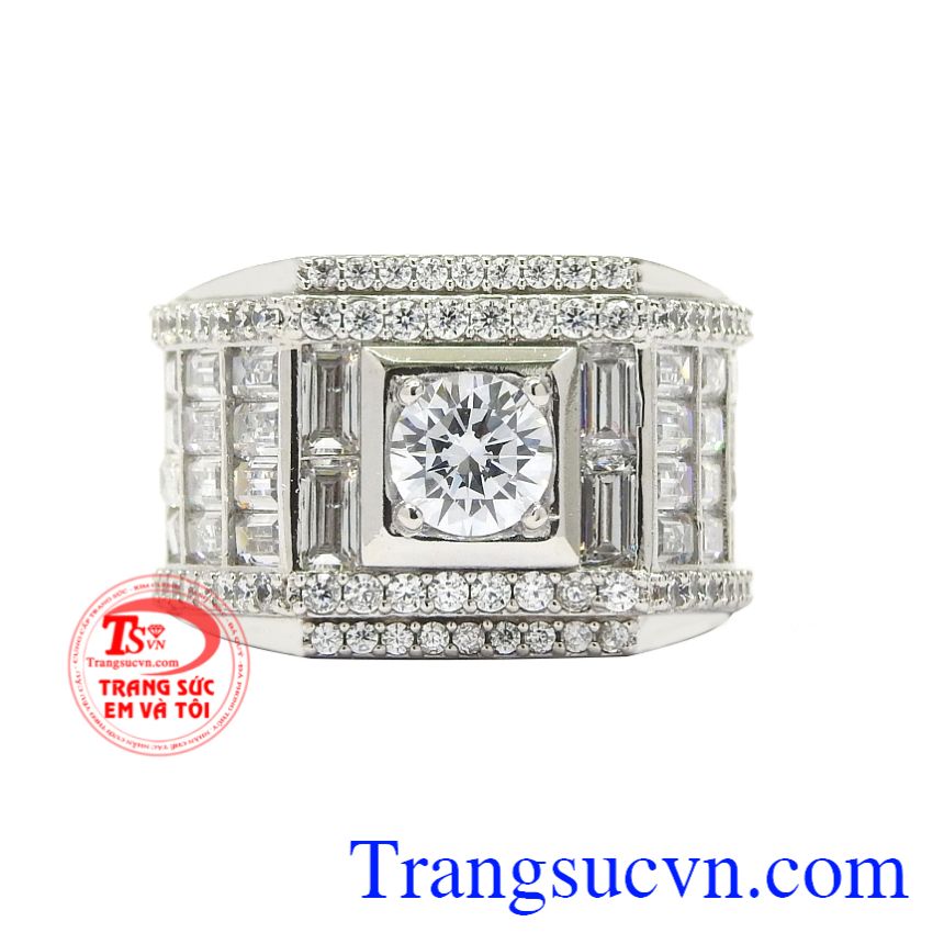 Nhẫn vàng trắng nam thành công, Nhẫn nam vàng tây, Nhẫn nam vàng sang trọng Nhẫn vàng trắng nam thành công, Nhẫn nam vàng tây, Nhẫn nam vàng sang trọng