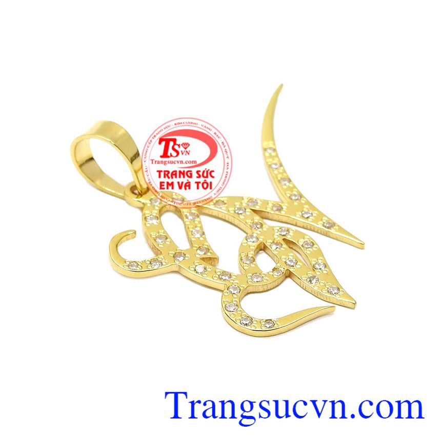Mặt dây chữ CN đẹp, Mặt dây chữ vàng, mặt dây chuyền nữ cá tính