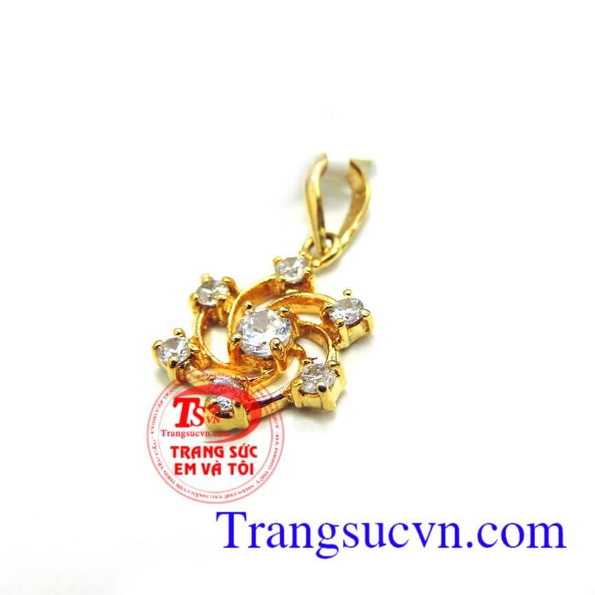 Mặt hoa tuyết cách điệu, Mặt dây vàng đá quý, mặt dây nữ sang trọng Mặt hoa tuyết cách điệu, Mặt dây vàng đá quý, mặt dây nữ sang trọng