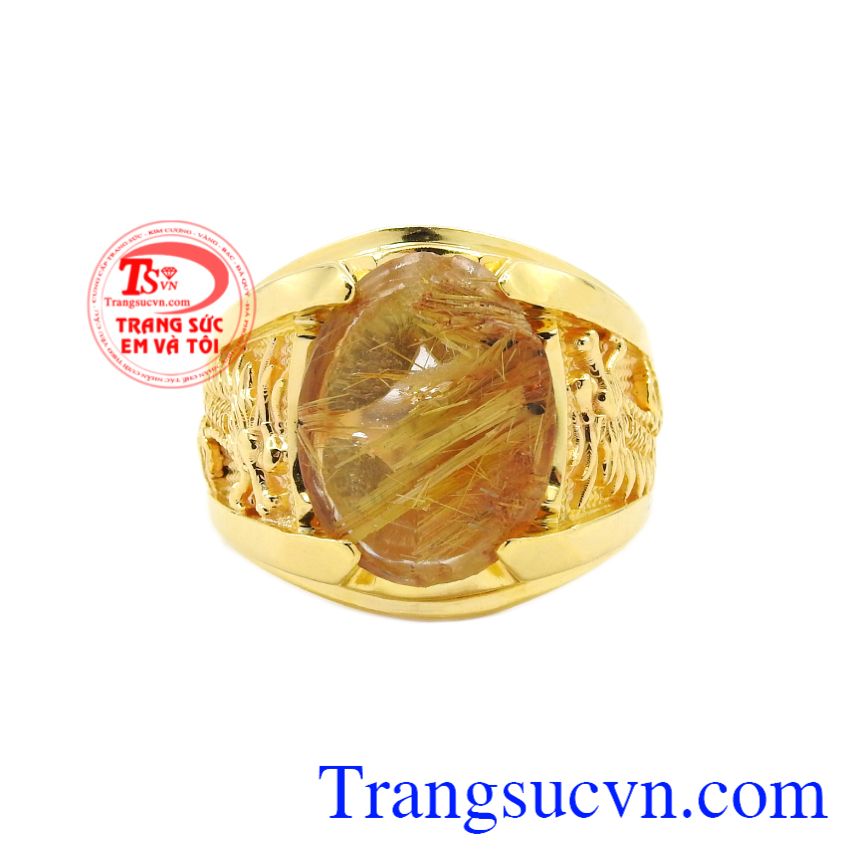 Nhẫn rồng vàng thạch anh tóc, Nhẫn nam vàng tây, Nhẫn nam vàng tinh tế Nhẫn rồng vàng thạch anh tóc, Nhẫn nam vàng tây, Nhẫn nam vàng tinh tế