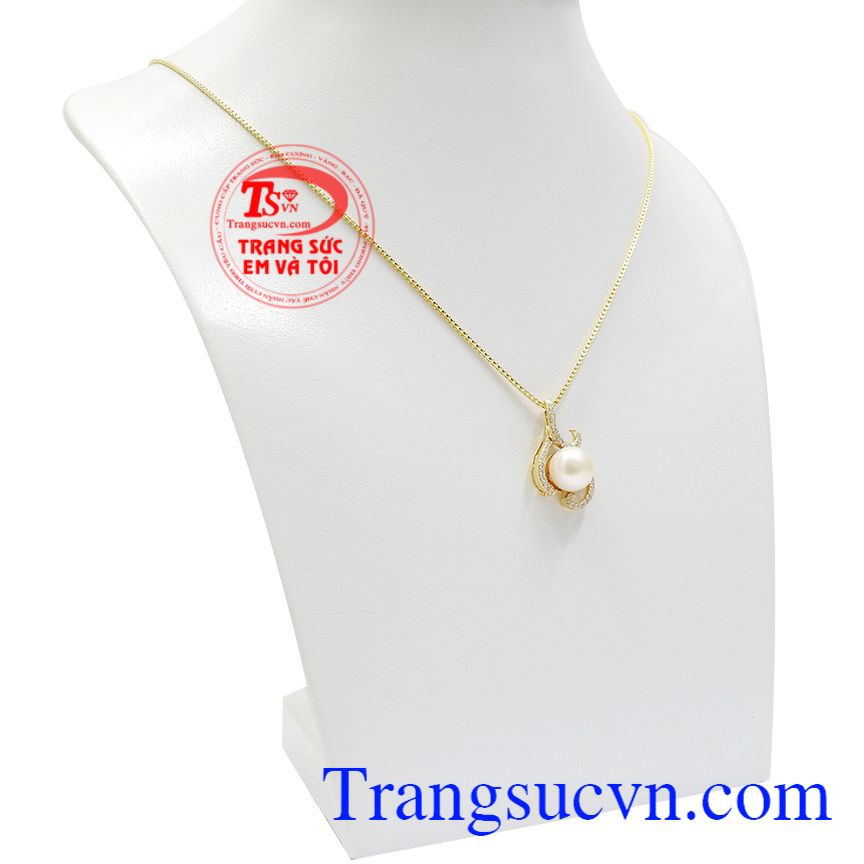 Bộ mặt dây ngọc trai quyến rũ, Bộ dây chuyền vàng, Bộ trang sức vàng sang trọng Bộ mặt dây ngọc trai quyến rũ, Bộ dây chuyền vàng, Bộ trang sức vàng sang trọng