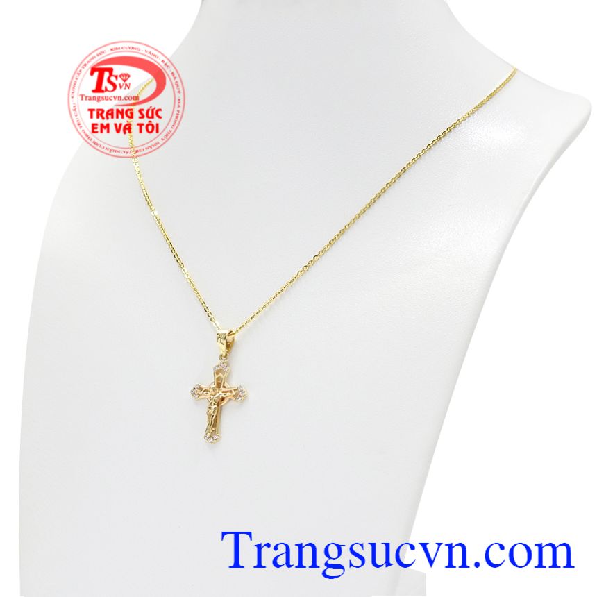Bộ mặt thánh giá jesus an lành, Bộ dây chuyền vàng, Trang sức vàng sang trọng Bộ mặt thánh giá jesus an lành, Bộ dây chuyền vàng, Trang sức vàng sang trọng