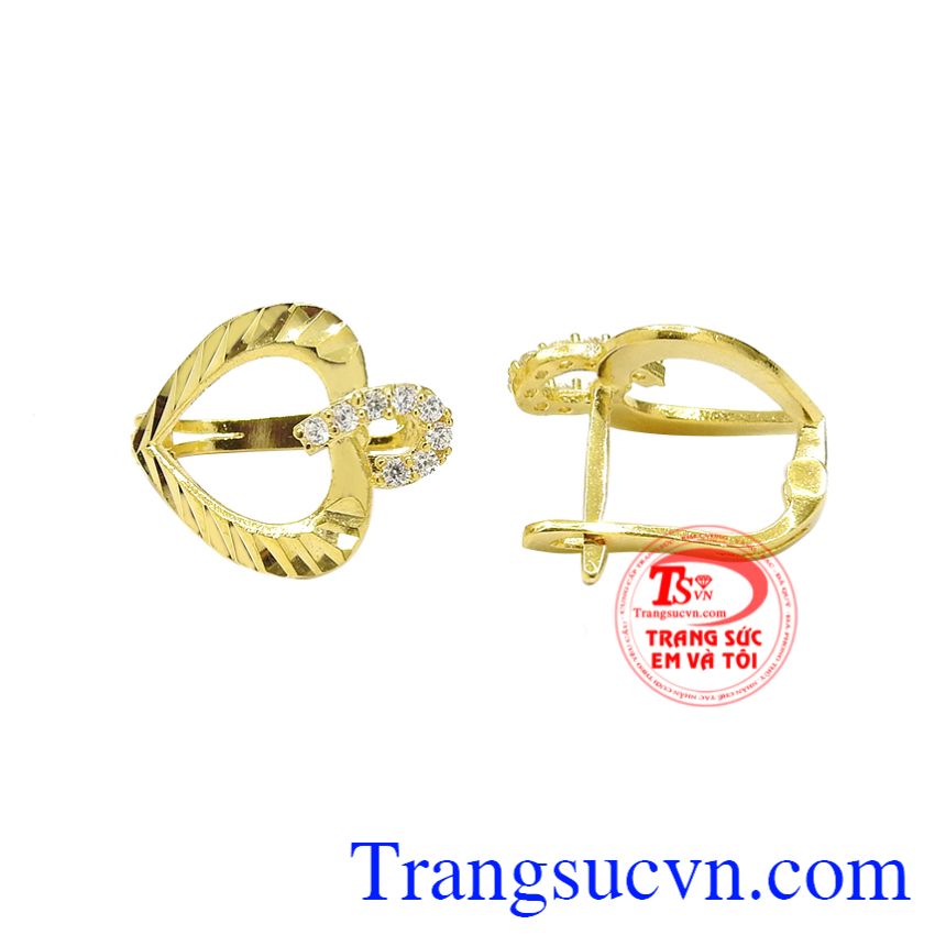 Hoa tai nữ vàng trái tim, Hoa tai vàng nữ, Hoa tai nữ thời thượng Hoa tai nữ vàng trái tim, Hoa tai vàng nữ, Hoa tai nữ thời thượng