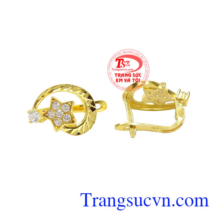 Hoa tai vàng tây duyên dáng, Hoa tai nữ vàng, Hoa tai vàng thời trang Hoa tai vàng tây duyên dáng, Hoa tai nữ vàng, Hoa tai vàng thời trang