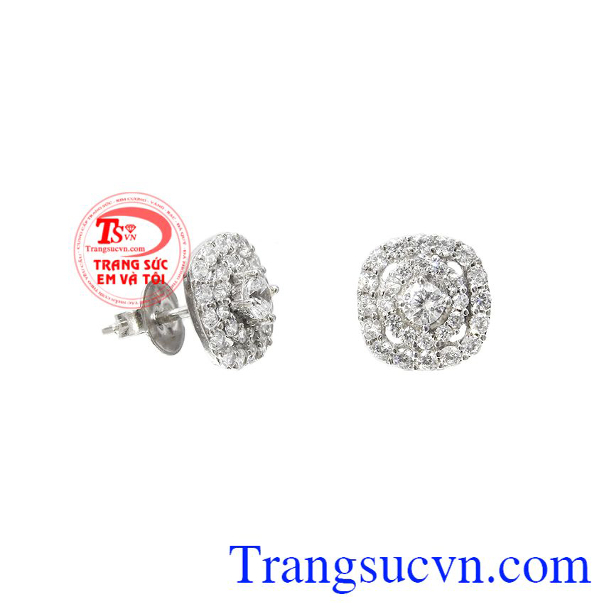 Hoa tai vàng trắng xinh đẹp, Hoa tai nữ vàng, Hoa tai vàng sang trọng Hoa tai vàng trắng xinh đẹp, Hoa tai nữ vàng, Hoa tai vàng sang trọng