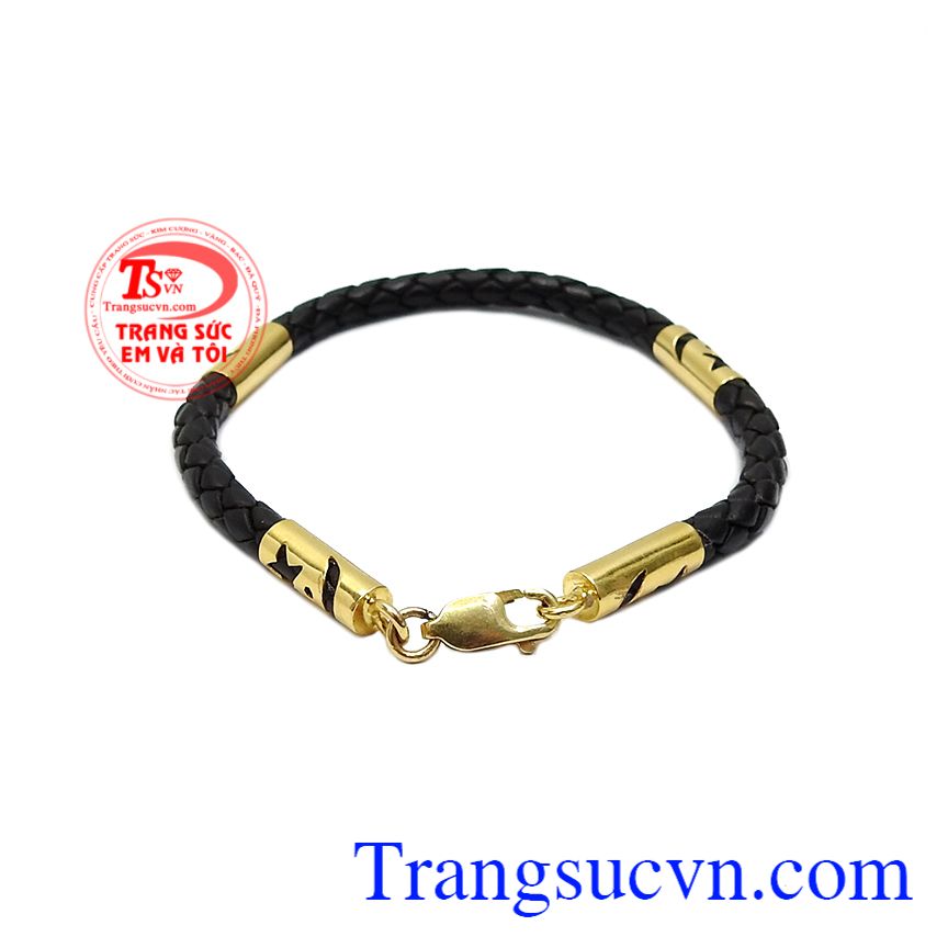 Lắc tay da bọc vàng nam tính, Lắc tay vàng tây, Lắc tay vàng sang trọng