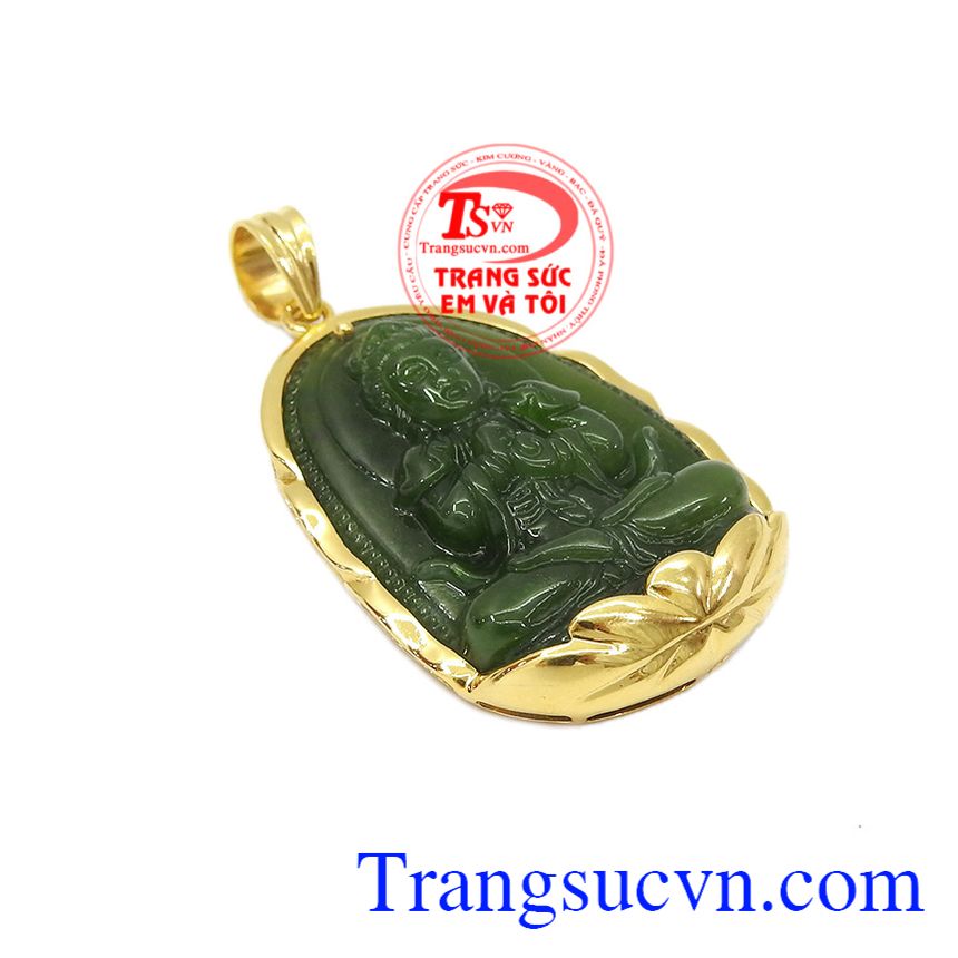 Mặt phật nepherite tuổi mùi-tuổi thân, mặt phật bọc vàng Mặt phật nepherite tuổi mùi-tuổi thân, mặt phật bọc vàng