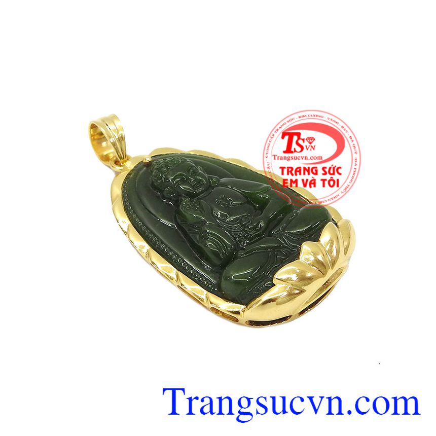 Mặt phật nepherite tuổi tuất-tuổi hợi, mặt phật bọc vàng Mặt phật nepherite tuổi tuất-tuổi hợi, mặt phật bọc vàng