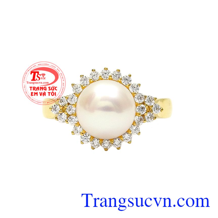 Nhẫn ngọc trai đẳng cấp, Nhẫn nữ vàng tây, Nhẫn nữ vàng sang trọng Nhẫn ngọc trai đẳng cấp, Nhẫn nữ vàng tây, Nhẫn nữ vàng sang trọng