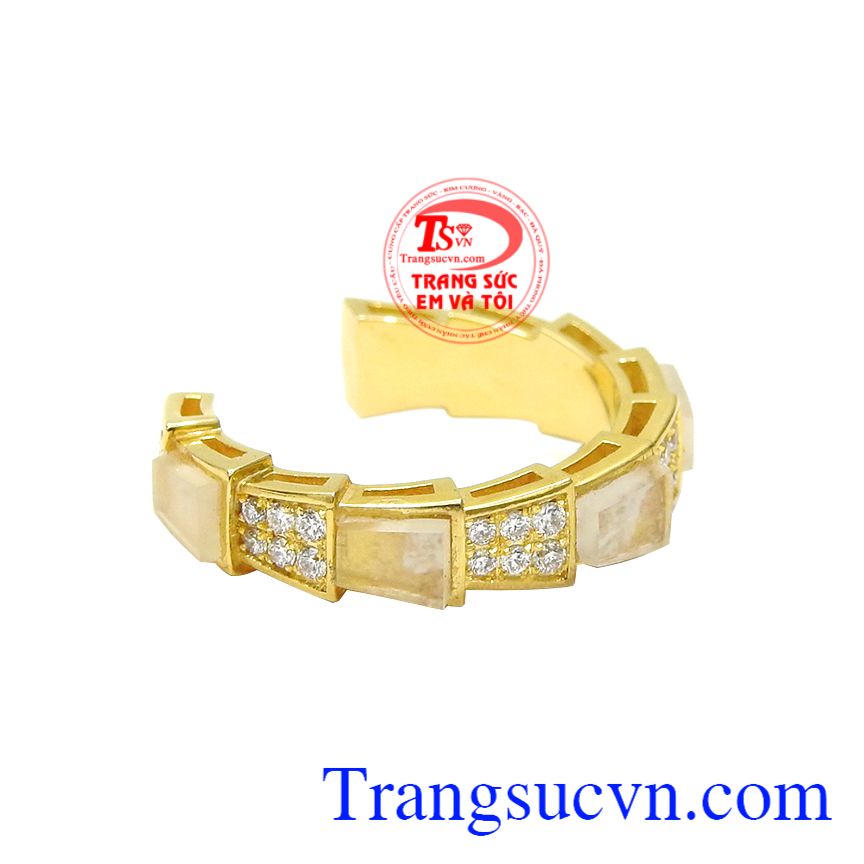 Nhẫn nữ đá mặt trăng cá tính, Nhẫn vàng tây nữ, Nhẫn nữ vàng thời trang Nhẫn nữ đá mặt trăng cá tính, Nhẫn vàng tây nữ, Nhẫn nữ vàng thời trang