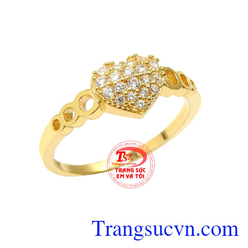 Nhẫn nữ trái tim dễ thương, Nhẫn vàng tây nữ, Nhẫn nữ thời trang cao cấp Nhẫn nữ trái tim dễ thương, Nhẫn vàng tây nữ, Nhẫn nữ thời trang cao cấp
