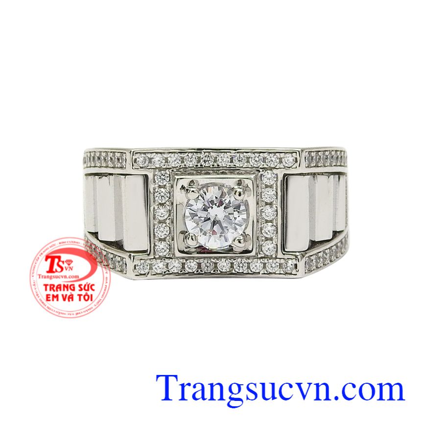 Nhẫn vàng trắng nam giới, Nhẫn nam vàng tây, Nhẫn nam vàng sang trọng Nhẫn vàng trắng nam giới, Nhẫn nam vàng tây, Nhẫn nam vàng sang trọng