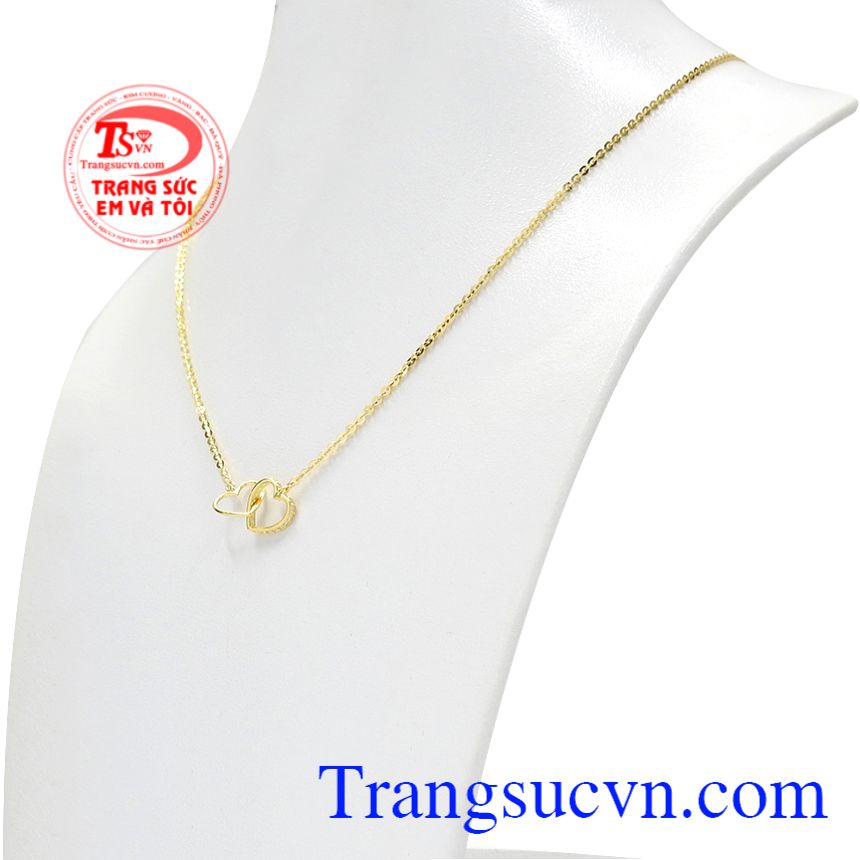 Dây chuyền trái tim gắn kết, Dây chuyền nữ vàng, Dây chuyền vàng sang trọng Dây chuyền trái tim gắn kết, Dây chuyền nữ vàng, Dây chuyền vàng sang trọng