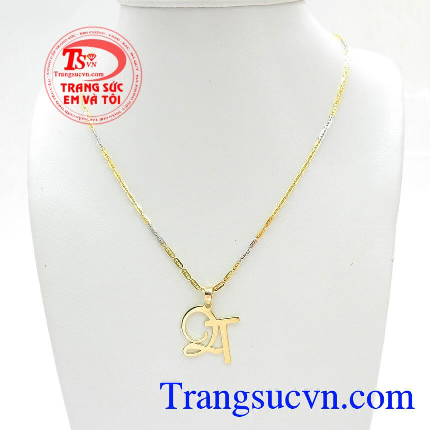 Trang sức bộ, Bộ Dây Chuyền Mặt TQ Trang Nhã, Bộ dây chuyền chữ đẹp.