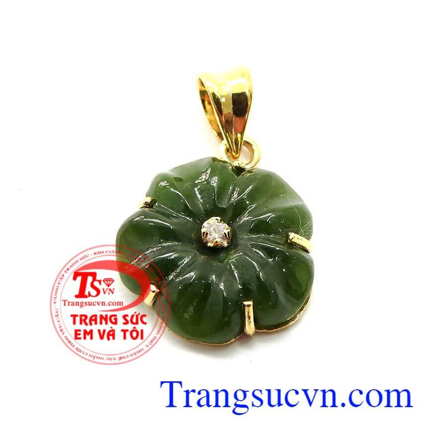 Mặt đá cỏ hoa mai bọc vàng, Mặt dây chuyền đẹp, Mặt dây chuyền uy tín