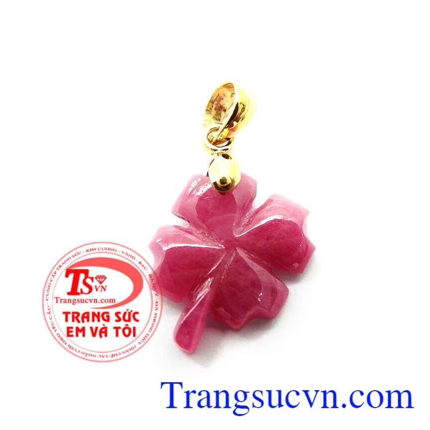 Mặt đá ruby cỏ 4 lá, Mặt đá ruby, Mặt dây chuyền đẹp
