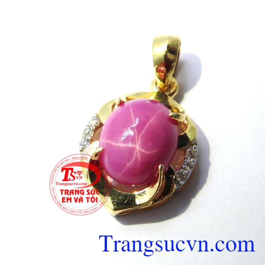 Mặt đá Ruby sao nhân tạo, mặt dây đẹp, mặt dây tinh tế