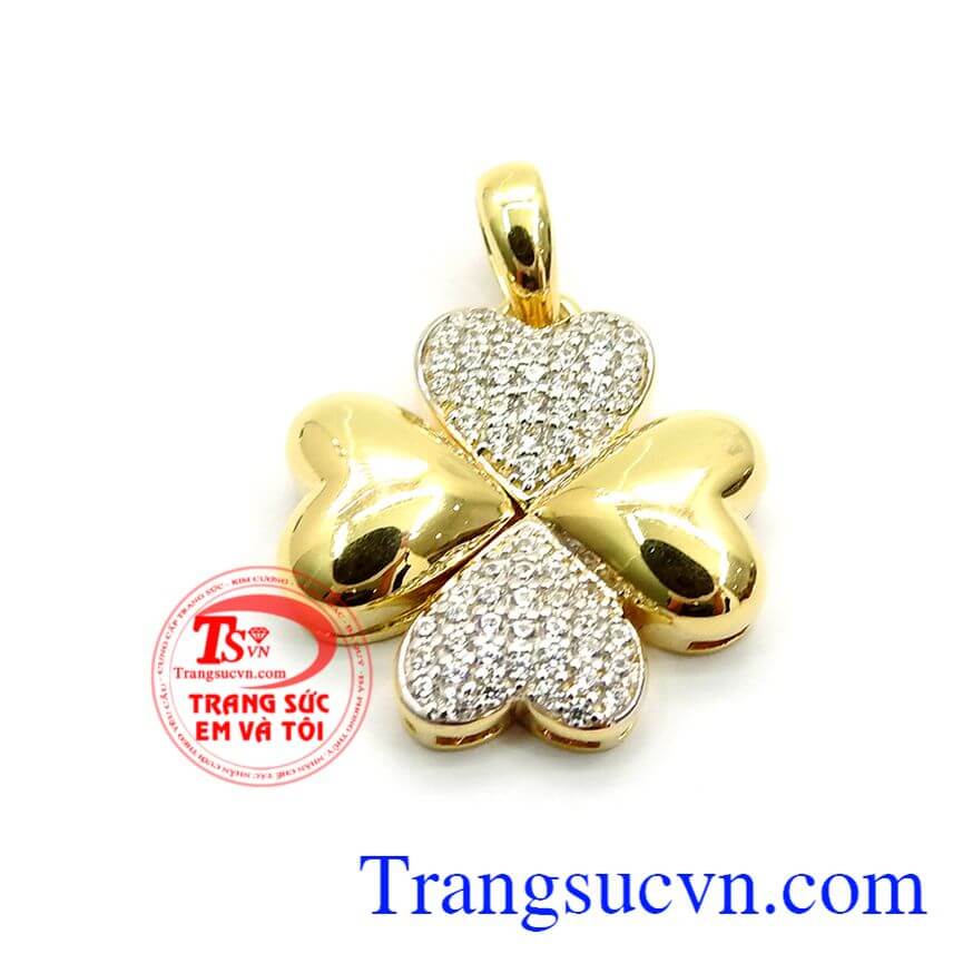 Mặt dây chuyền cỏ bốn lá Hàn Quốc, Mặt dây chuyền đẹp, Mặt dây chuyền sang trọng.	