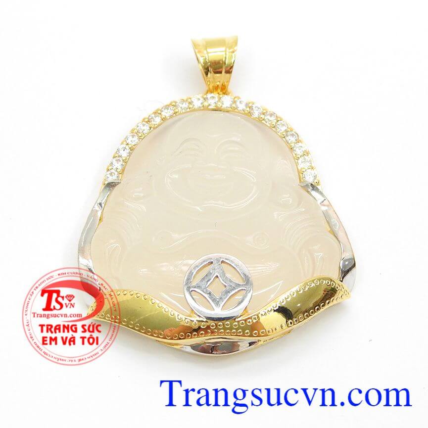 Mặt dây Di Lặc thịnh vượng, Mặt dây cẩm thạch đẹp, Mặt dây sang trọng.