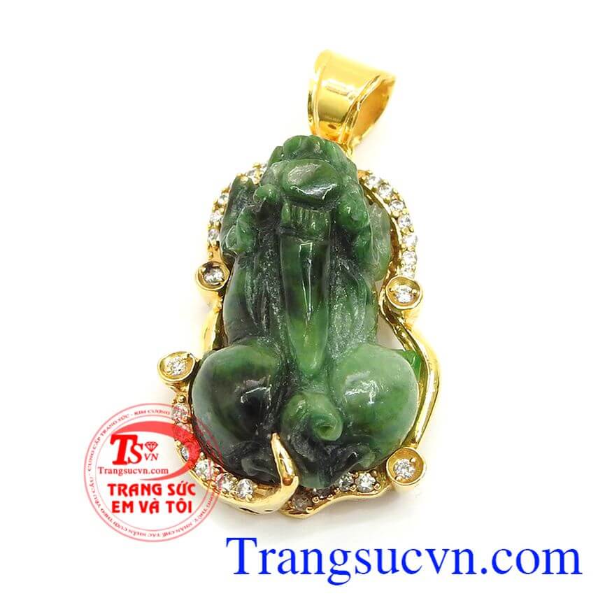 Mặt dây nam Tỳ Hưu xanh ngọc, Mặt dây tì hưu nam, Mặt dây tì hưu đá thiên nhiên