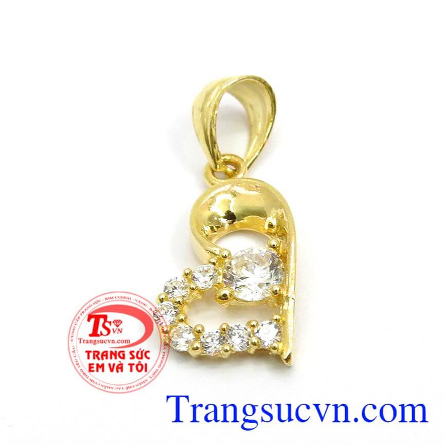 Mặt dây nữ trái tim đính đá, Mặt dây chuyền sang trọng, Mặt dây chuyền đẹp.