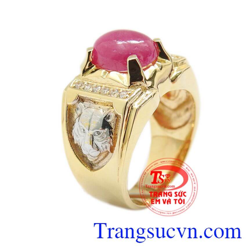 Nhẫn Nam Đá Ruby Đẹp, Nhẫn Nam Ruby, nhẫn nam 10k thời thượng