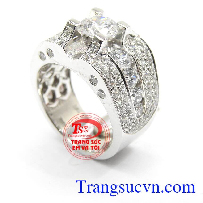 Nhẫn nam v&agrave;ng trắng độc đ&aacute;o,Nhẫn nam v&agrave;ng cao c&acirc;p, Nhẫn nam v&agrave;ng sang trọng.	