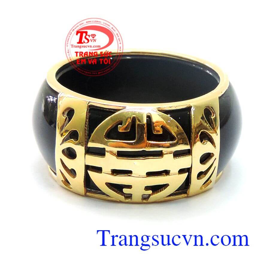 Nhẫn ngọc Trung Hoa, Nhẫn ngọc rồng vàng, nhẫn nam bọc vàng