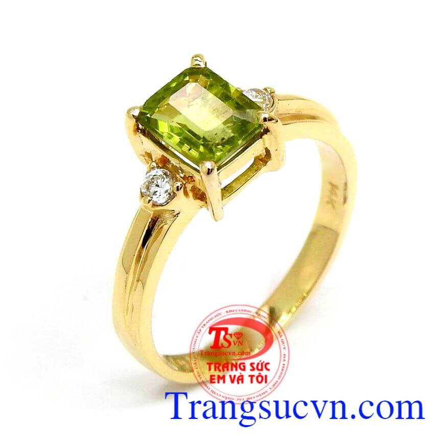 Nhẫn nữ đá quý, Nhẫn nữ sang trọng, Nhẫn Nữ Peridot Nhẹ Nhàng Tinh Tế
